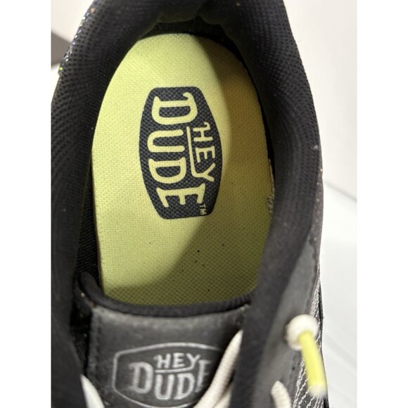 Hey Dude Sirocco Alta Glitter Shine Womens 10 Black White Comfort Shoes Slip On - Picture 4 of 16